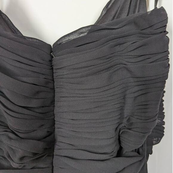 Ieena Mac Duggal Black Faux Wrap Wide Leg Jumpsuit Sleeveless Medium Preowned - Picture 11 of 14